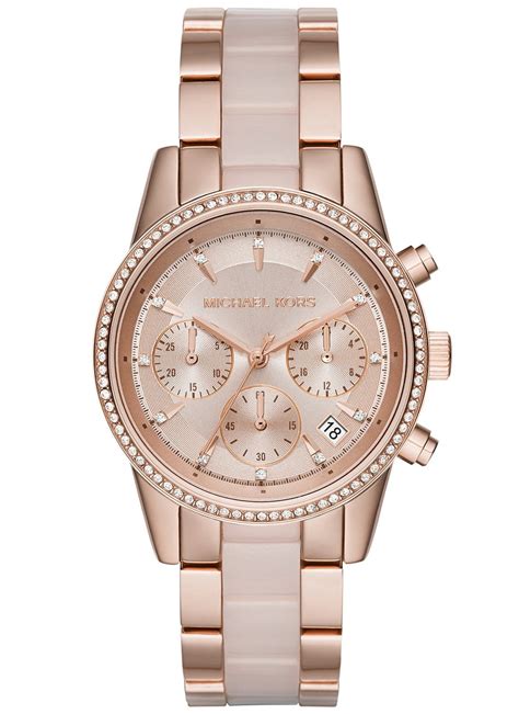 michael kors ritz rose gold-tone watch in rose gold|mk rose gold watch sale.